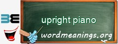 WordMeaning blackboard for upright piano